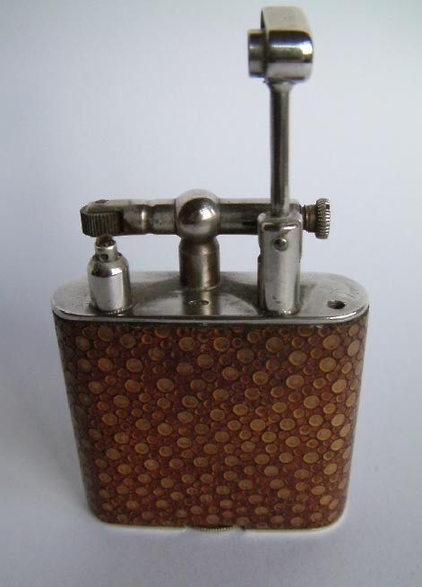 scarce vintage .925 sterling silver and shagreen Dunhill lighter